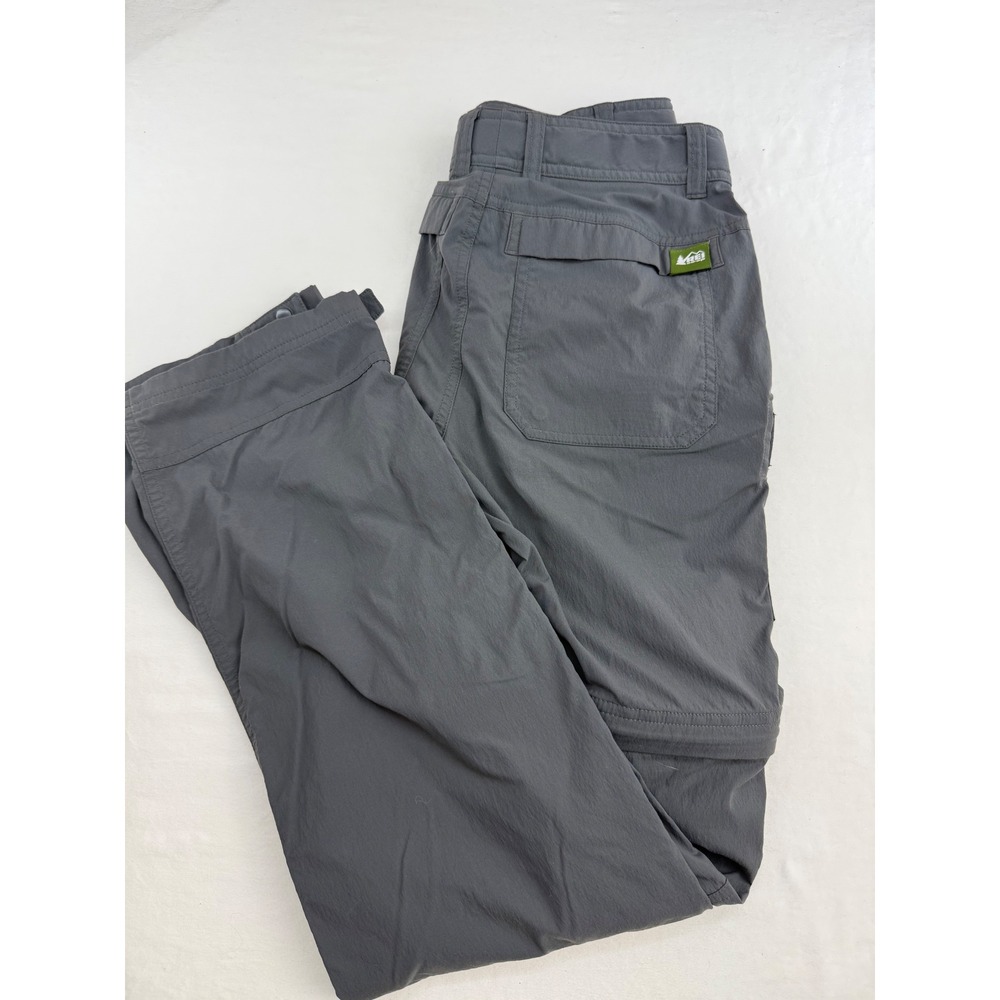 REI Co-op Sahara Convertible Hiking Pants Women 4 Gray Zip Off Cargo Utility